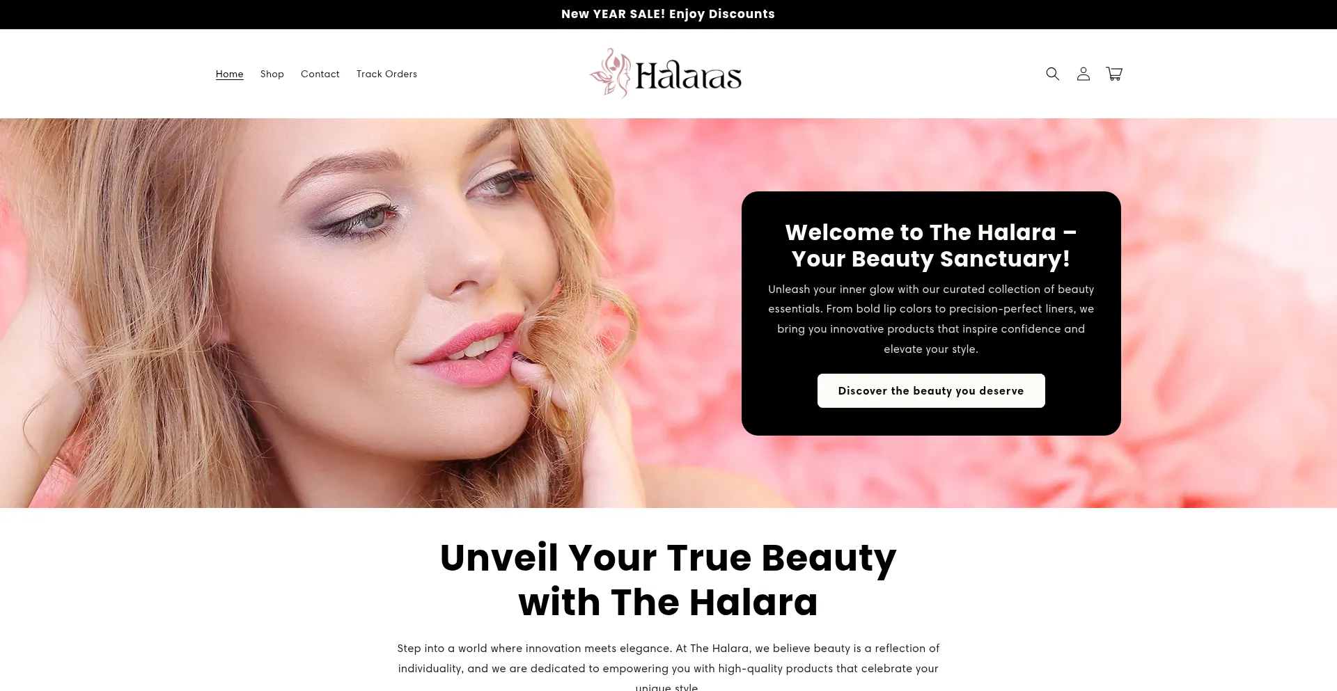 Website screenshot of Halaras.com