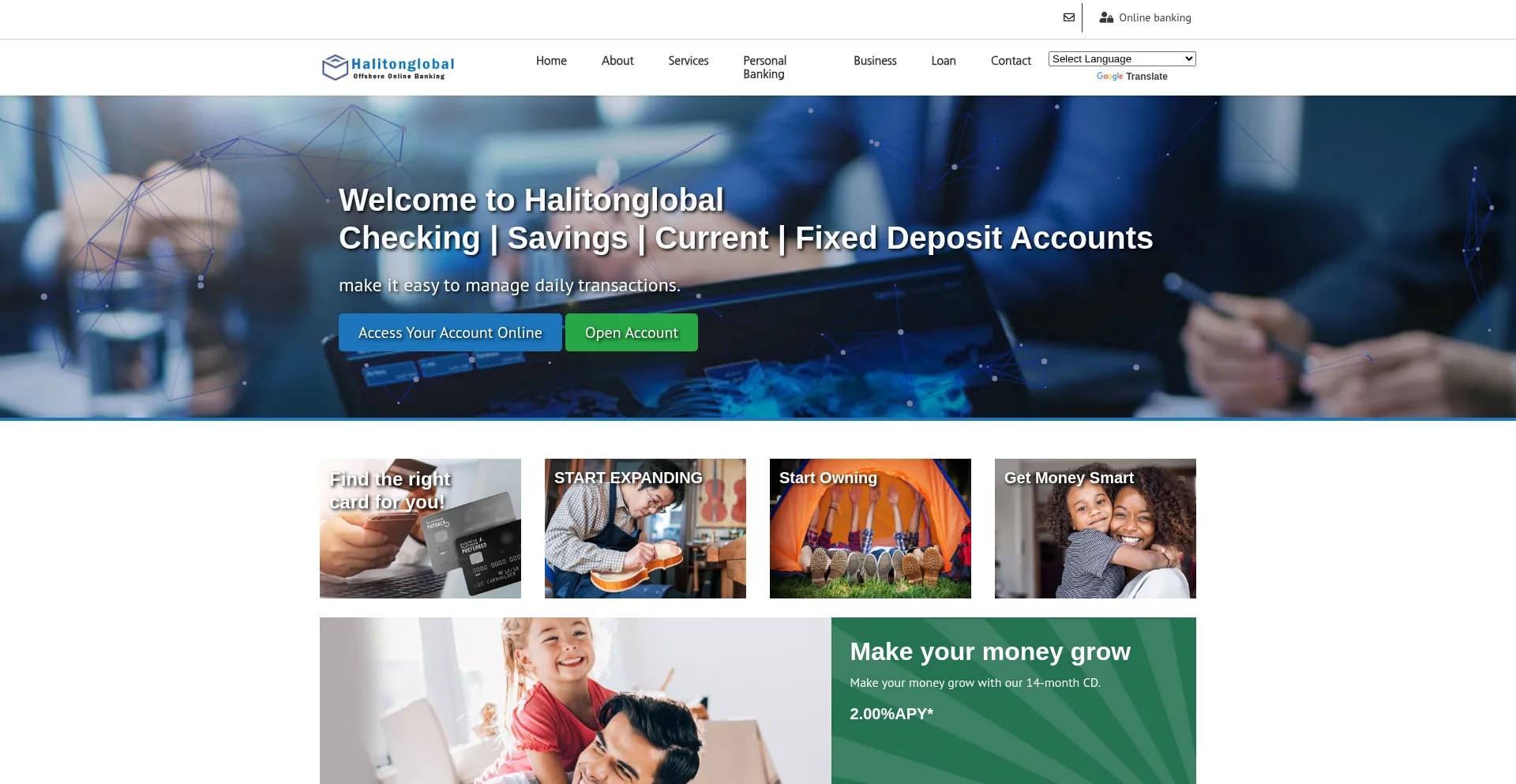 Website screenshot of Halitonglobal.com