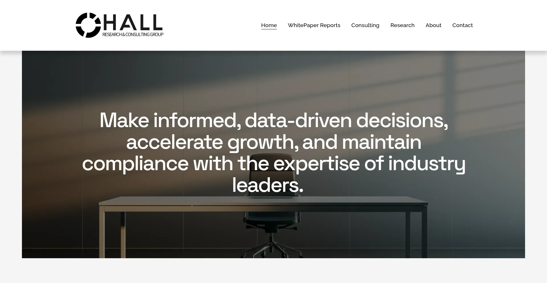 Website screenshot of Hallresearchandconsulting.com