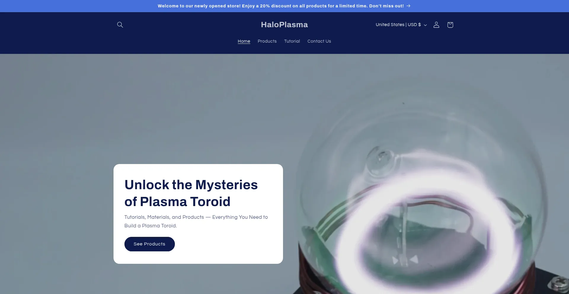 Haloplasma.com Screenshot