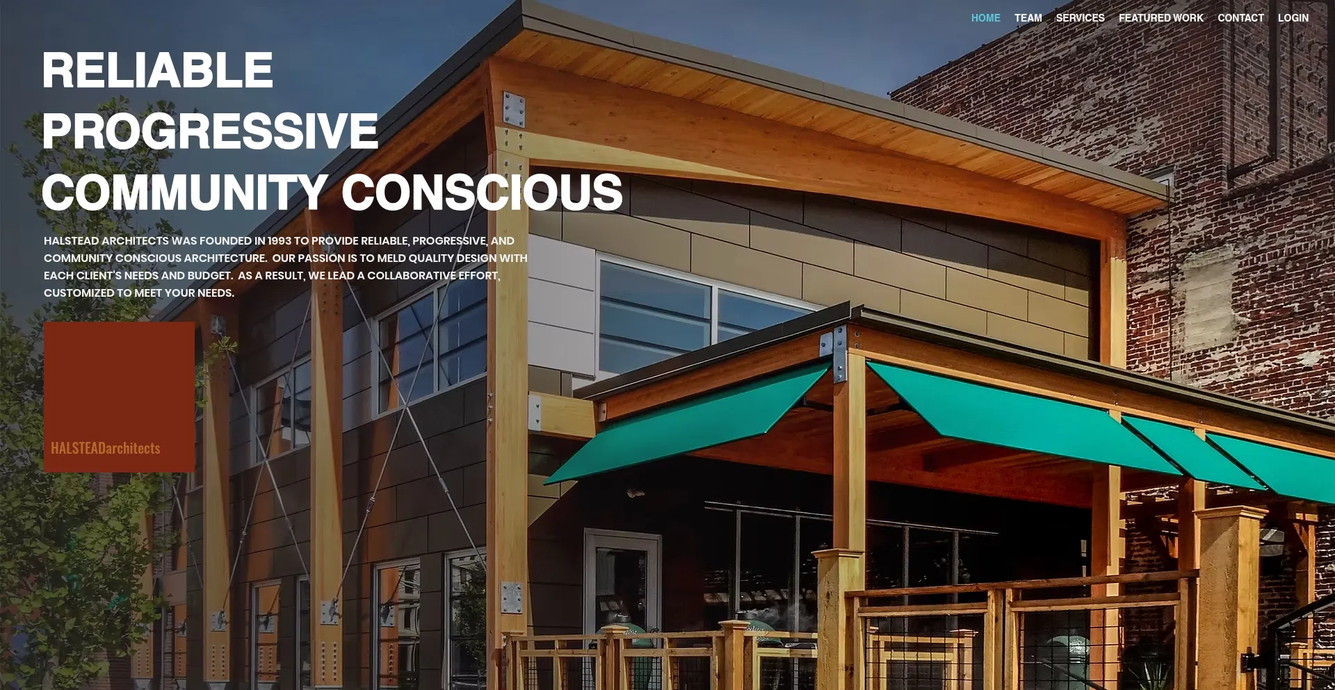 Website screenshot of Halstead-architects.com
