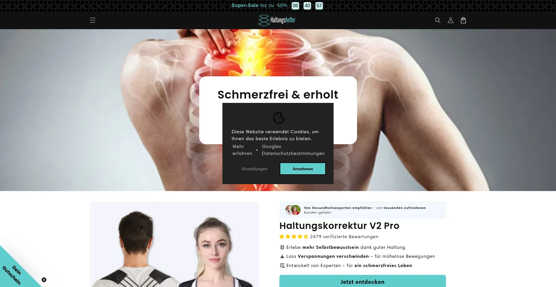 Website screenshot of Haltungshelfer.de