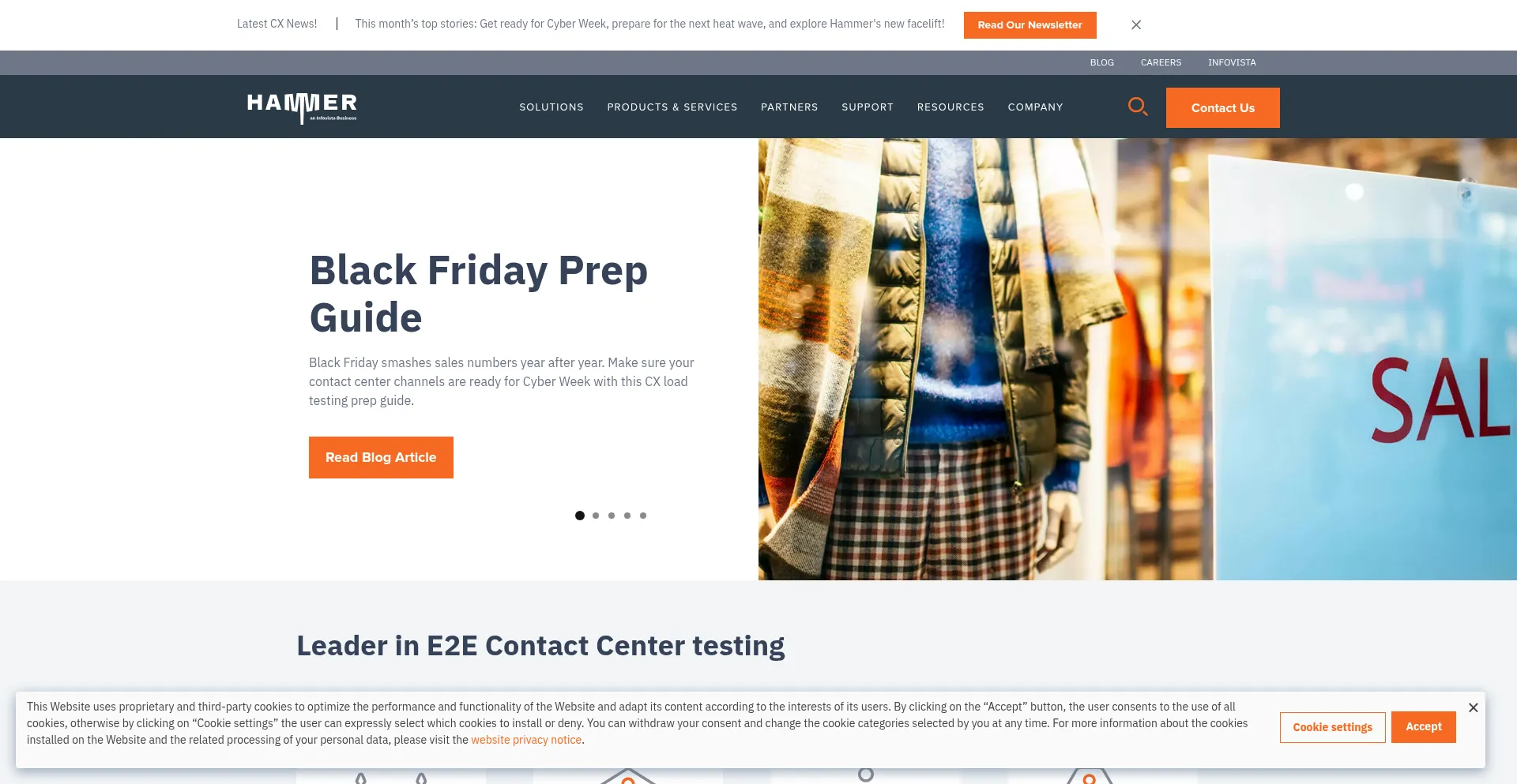 Website screenshot of Hammer.com