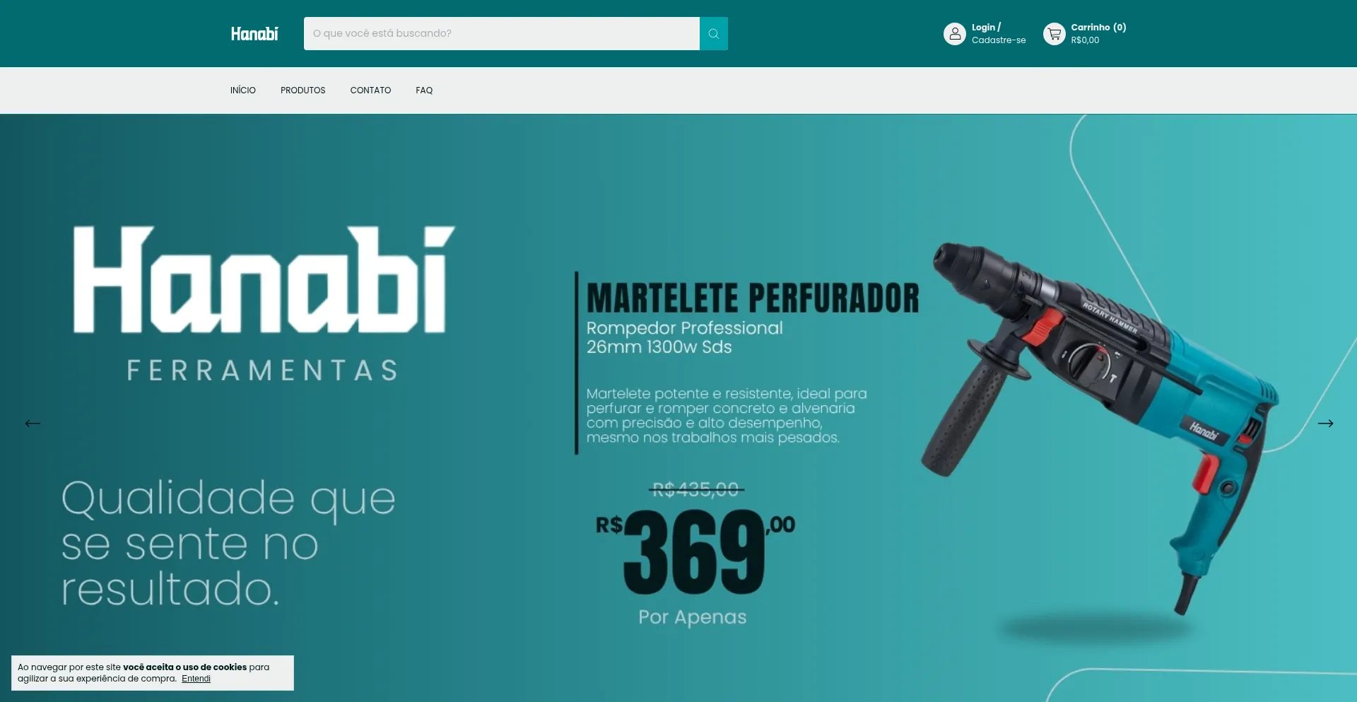 Website screenshot of Hanabioficial.com