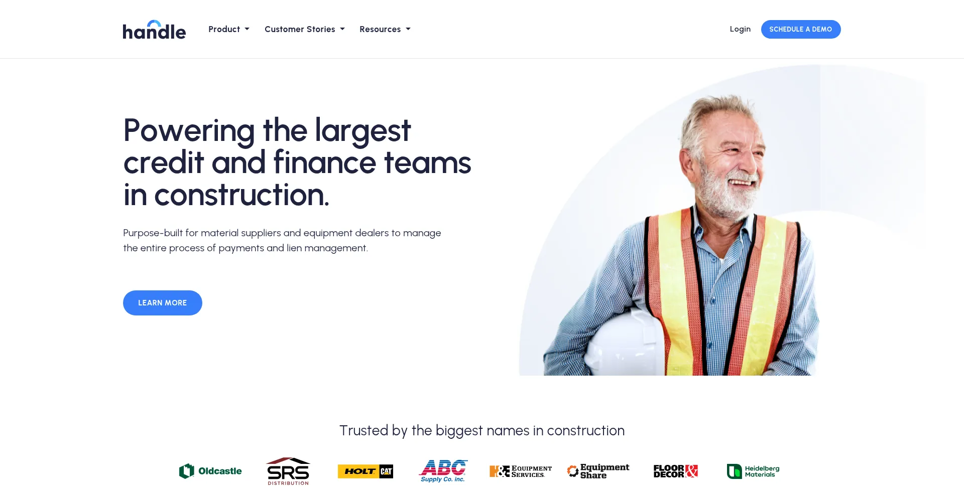 Website screenshot of Handle.com