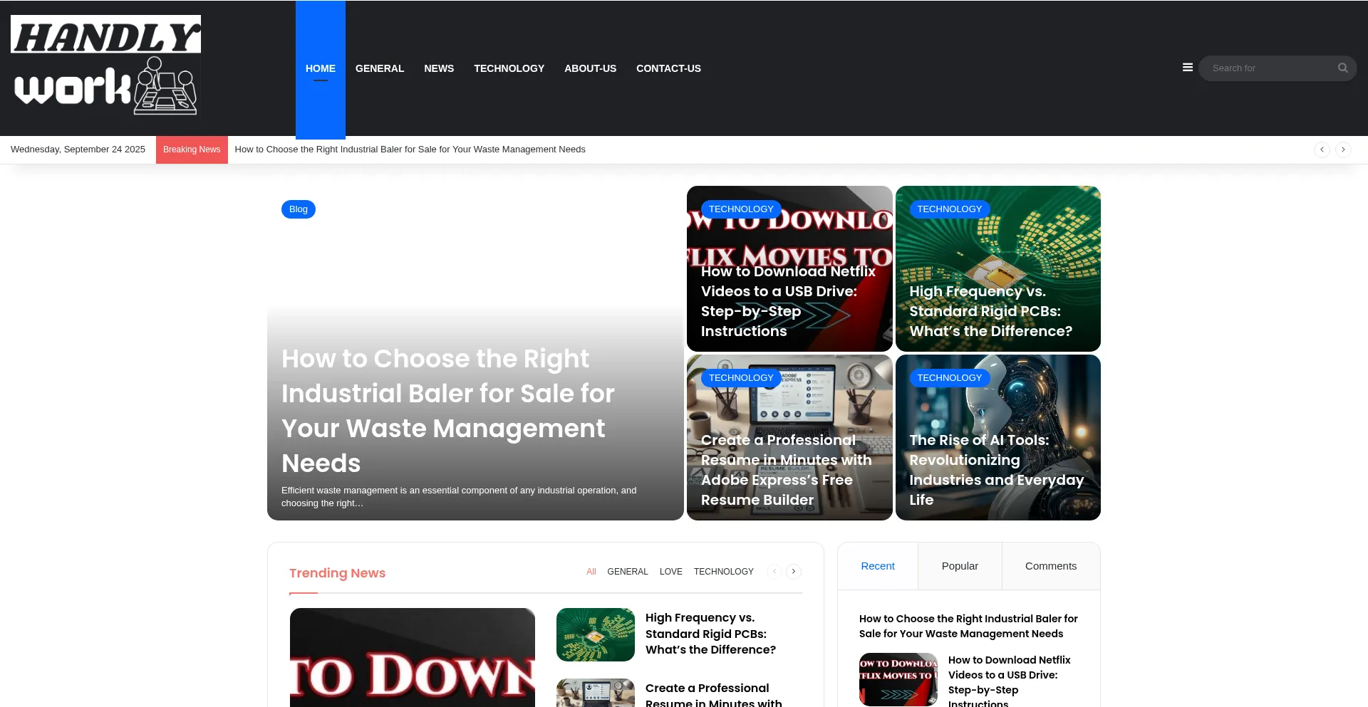 Handlywork.com Screenshot
