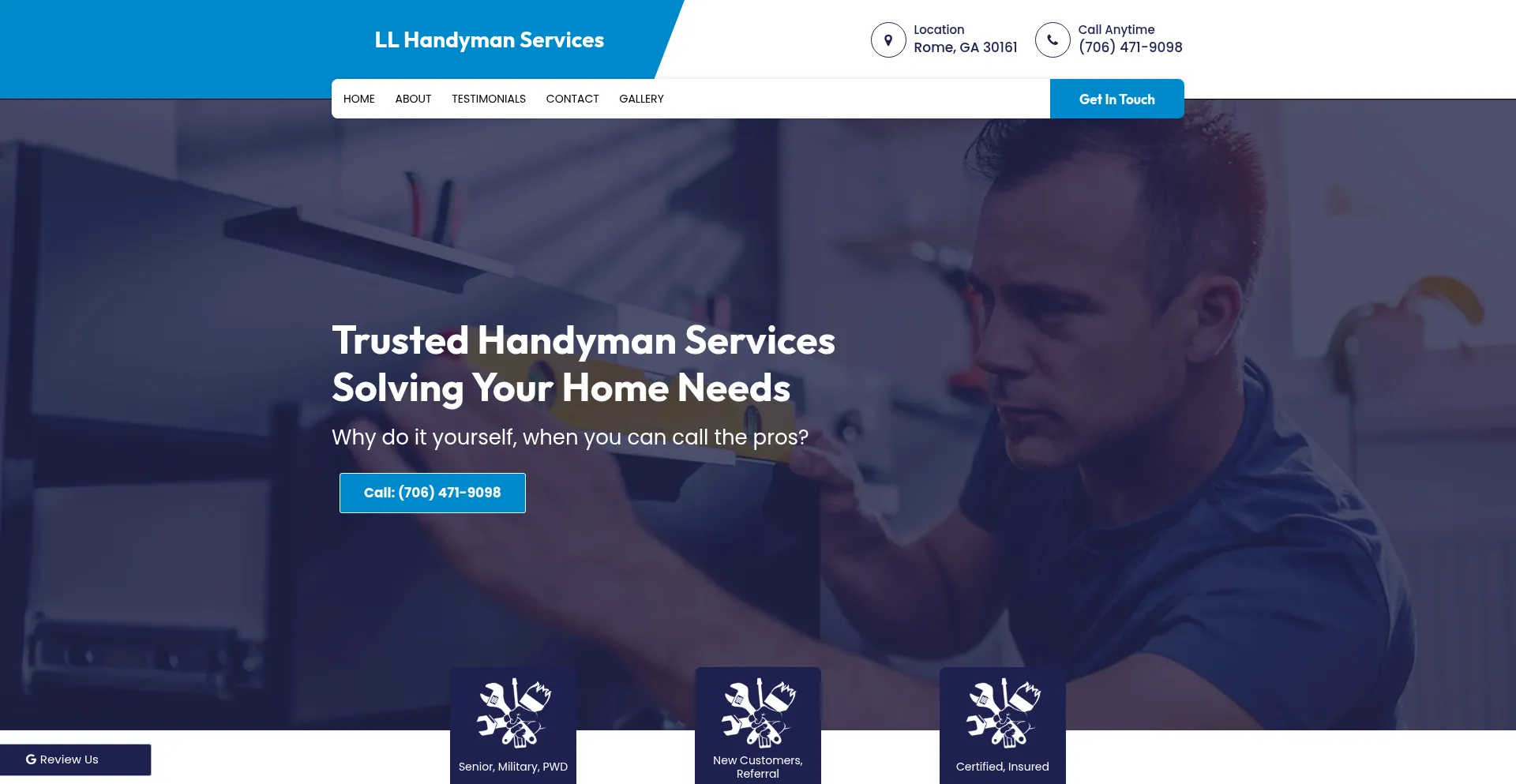 Website screenshot of Handymansvc-ga.com