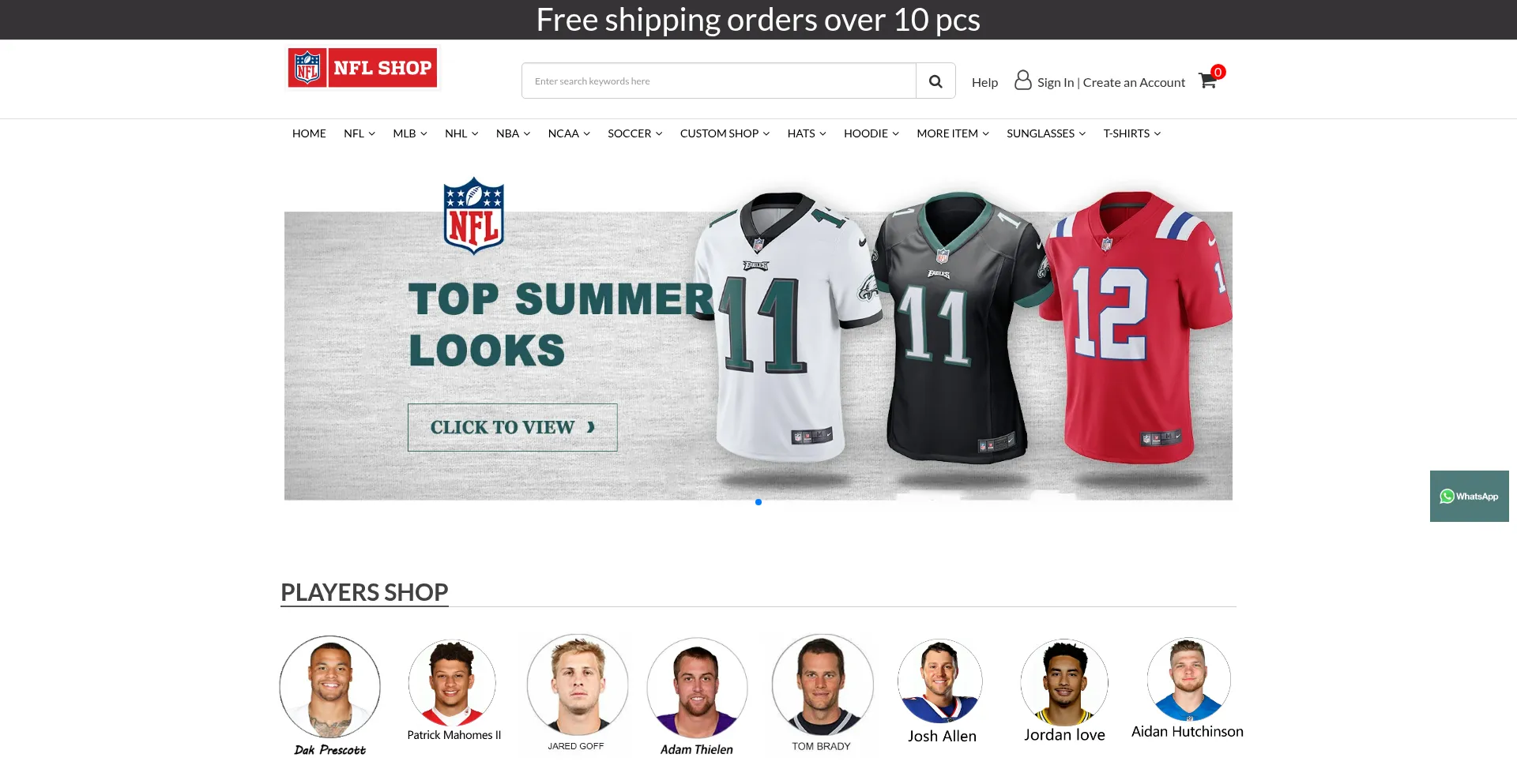 Website screenshot of Haojerseys.com