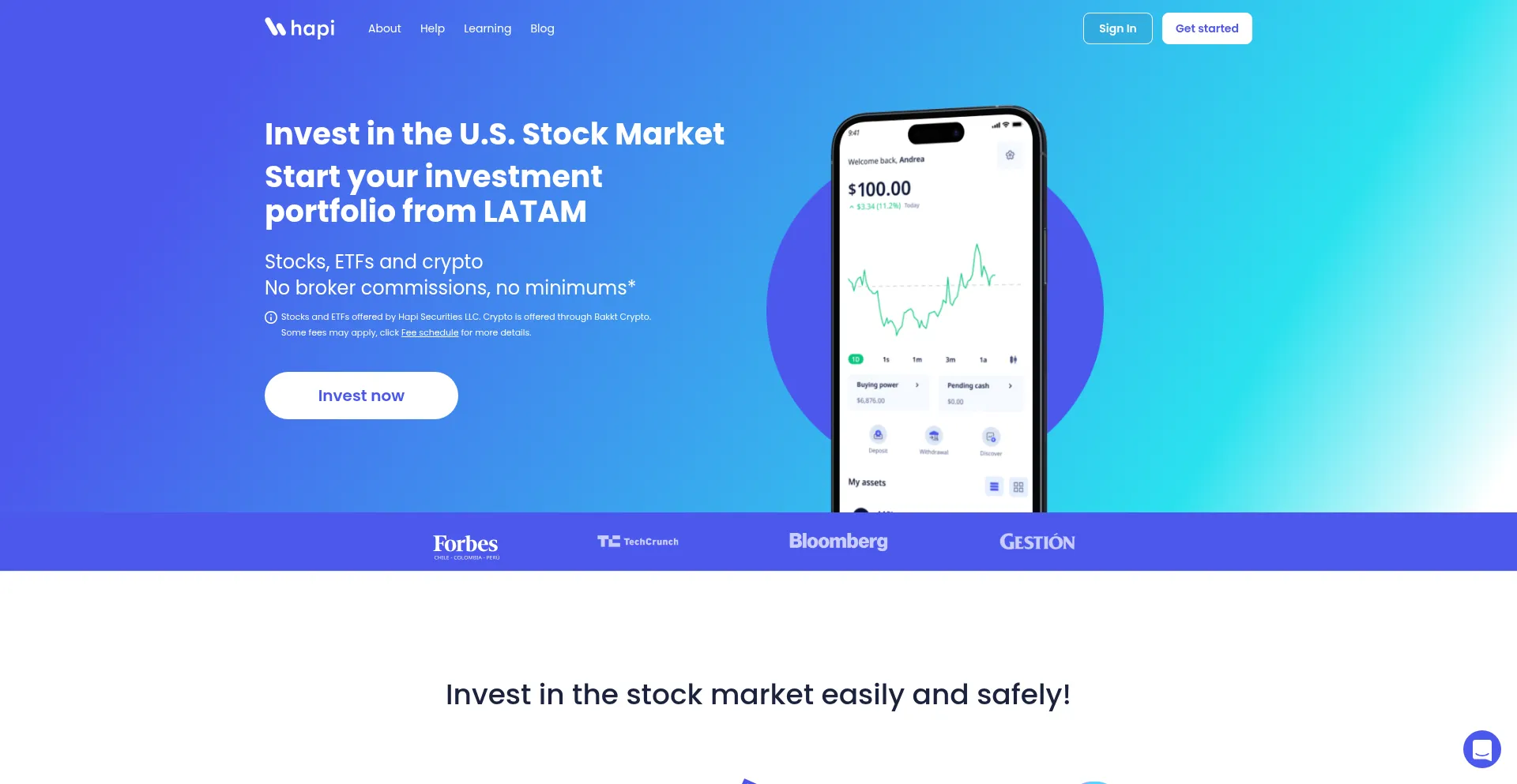 Website screenshot of Hapi.trade