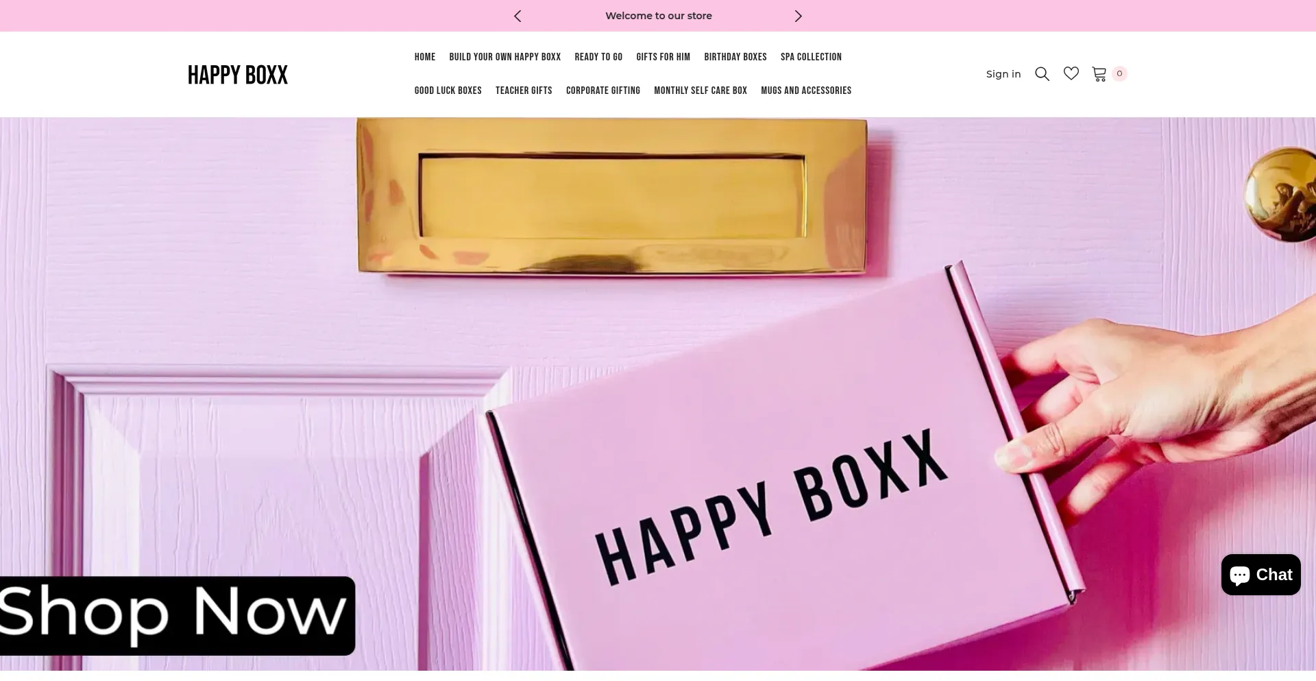 Website screenshot of Happyboxx.co.uk
