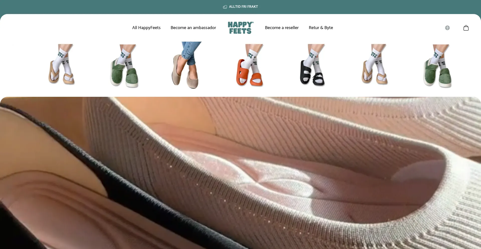 Website screenshot of Happyfeets.shop