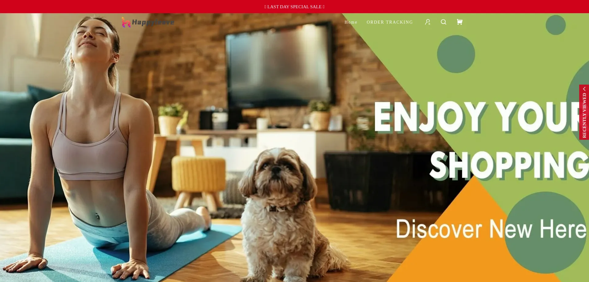 Website screenshot of Happyleave.com