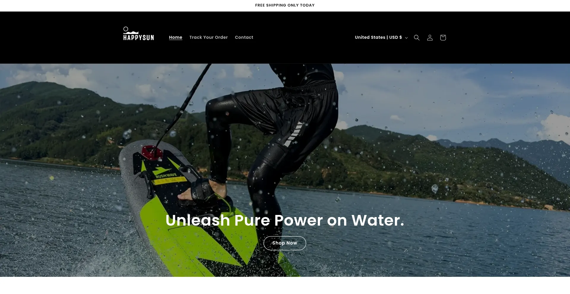 Website screenshot of Happysunjetski.com
