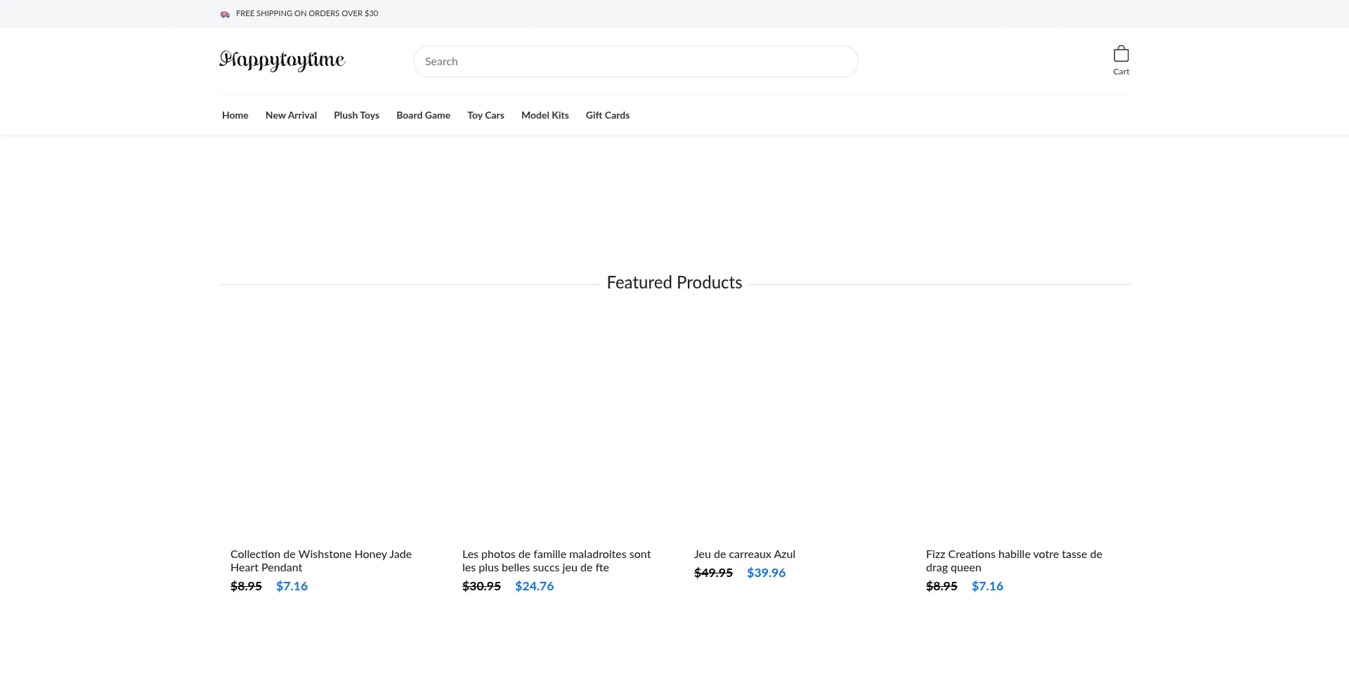 Website screenshot of Happytoytime.com