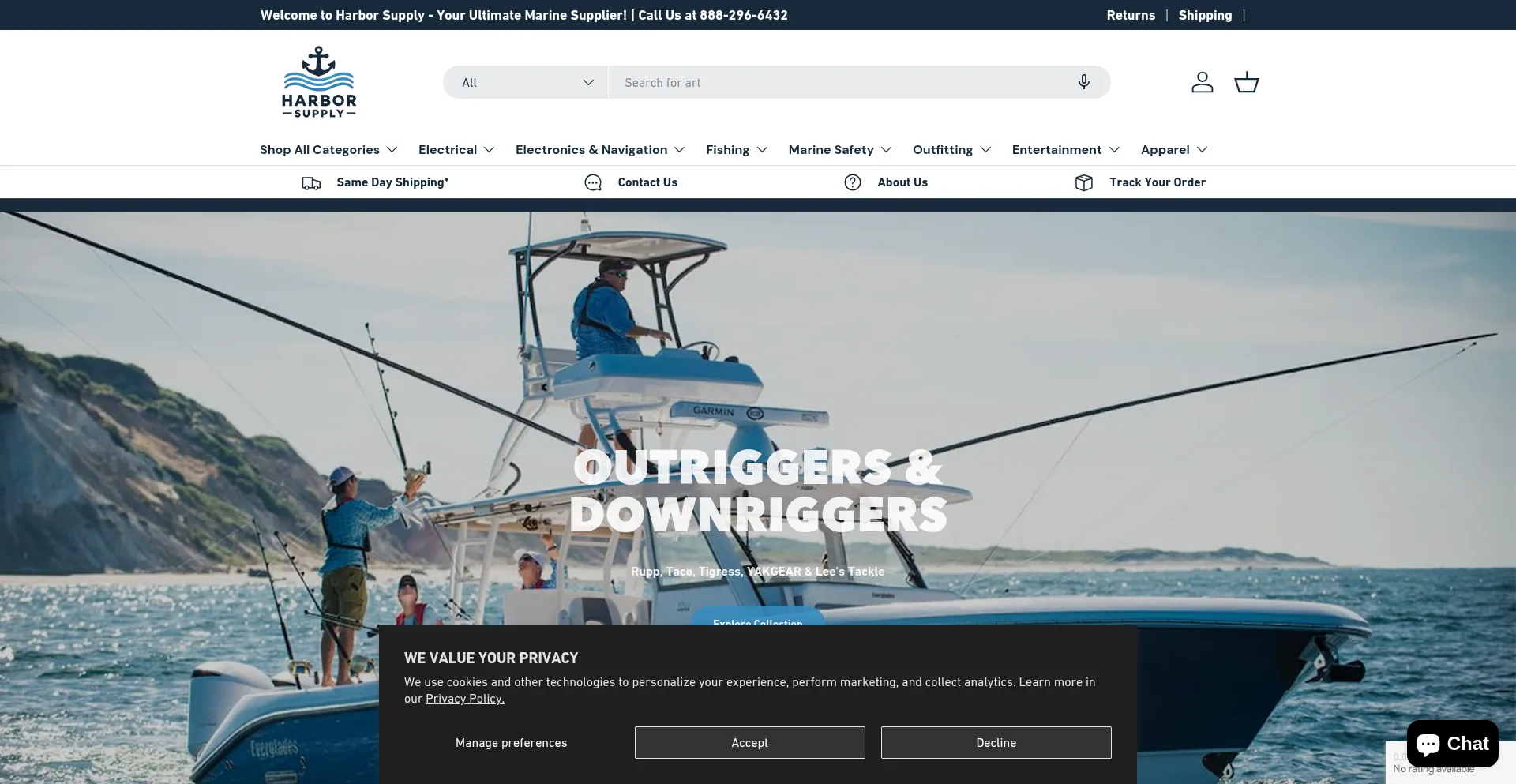 Website screenshot of Harbor-supply.com