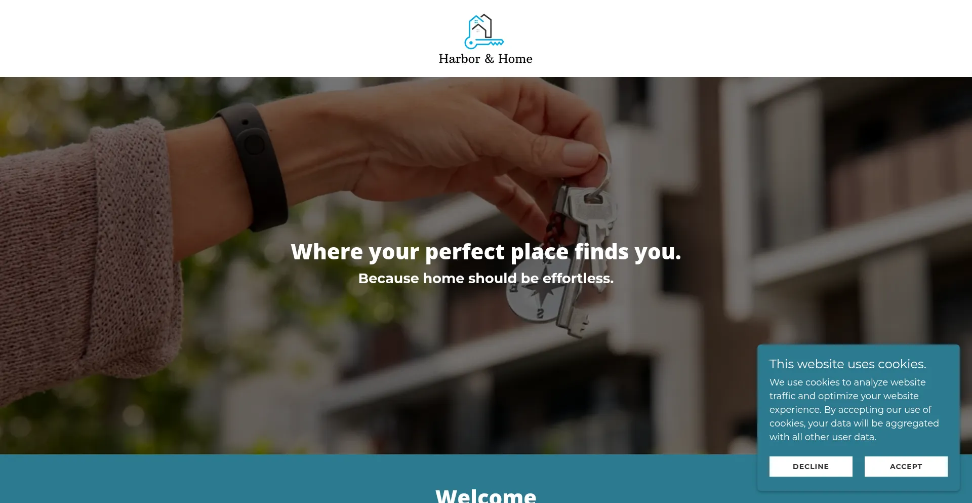 Website screenshot of Harborandhome.co.uk