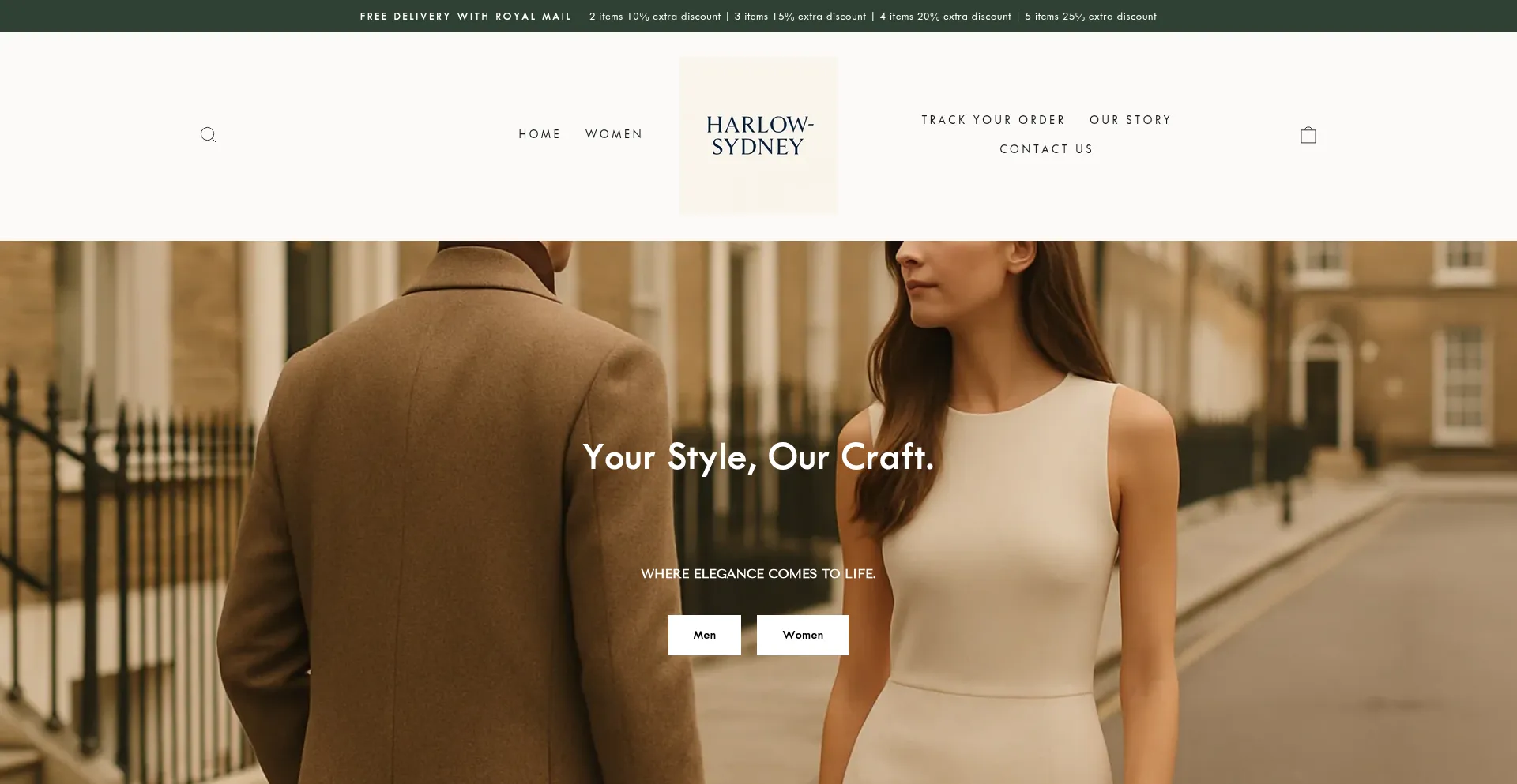 Website screenshot of Harlow-sydney.com