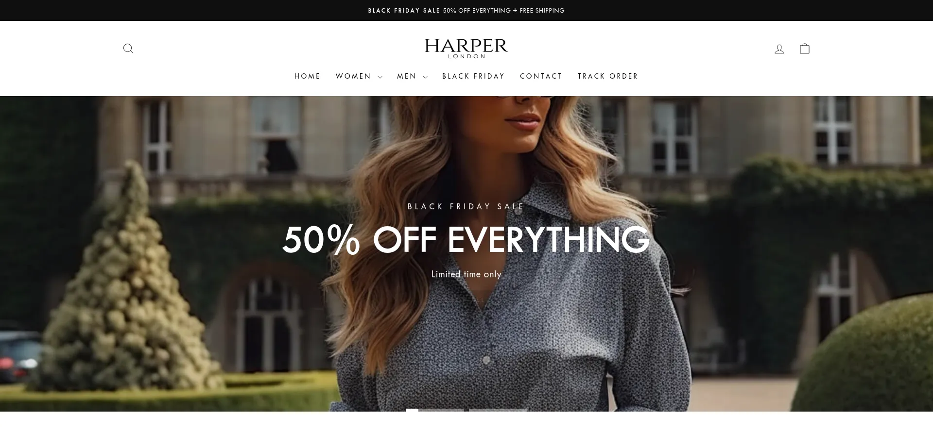 Website screenshot of Harper-london.co.uk