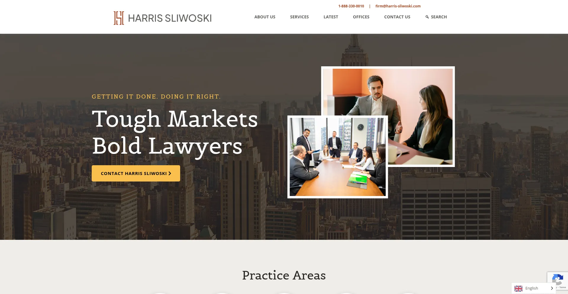 Website screenshot of Harris-sliwoski.com