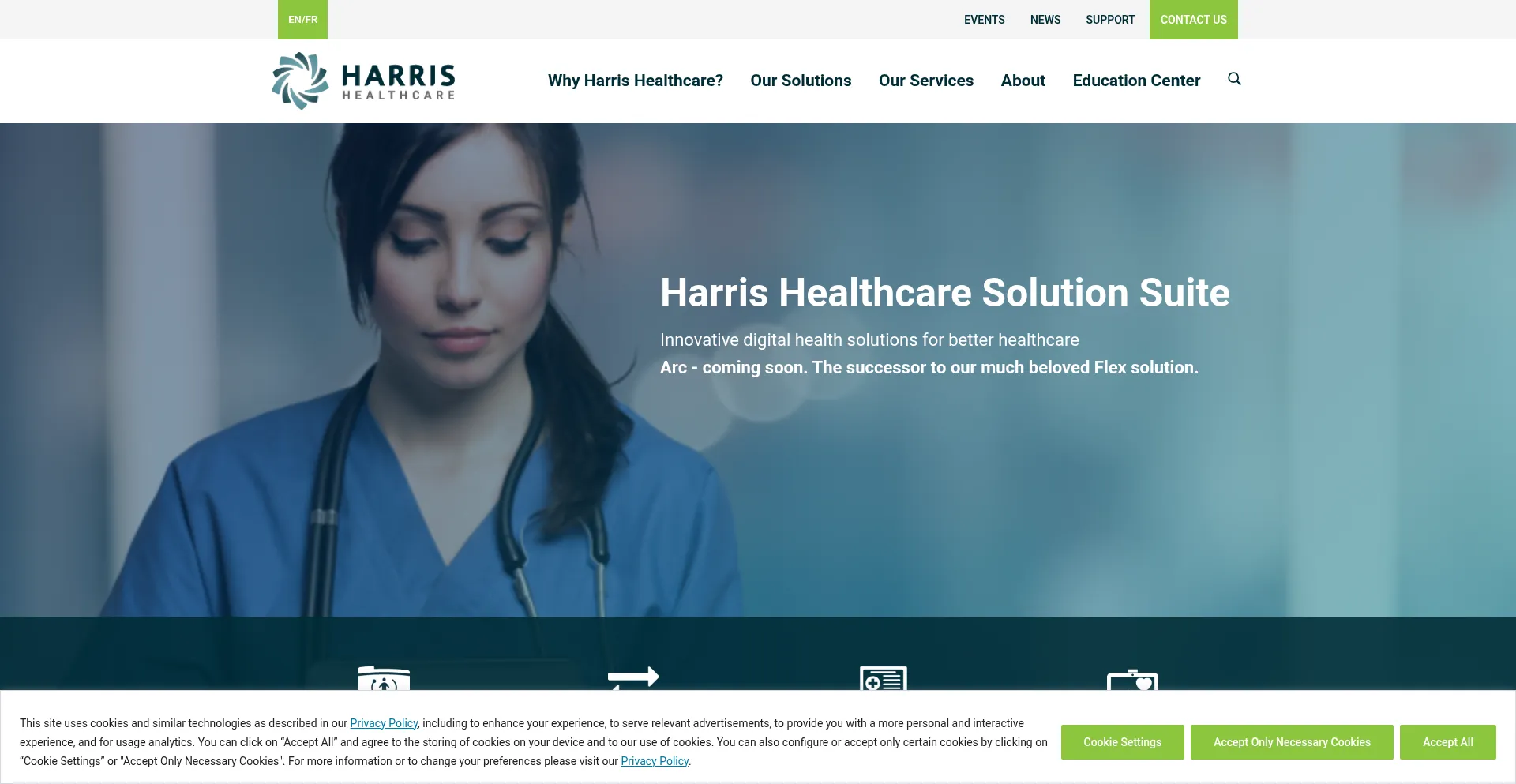 Website screenshot of Harrishealthcare.com