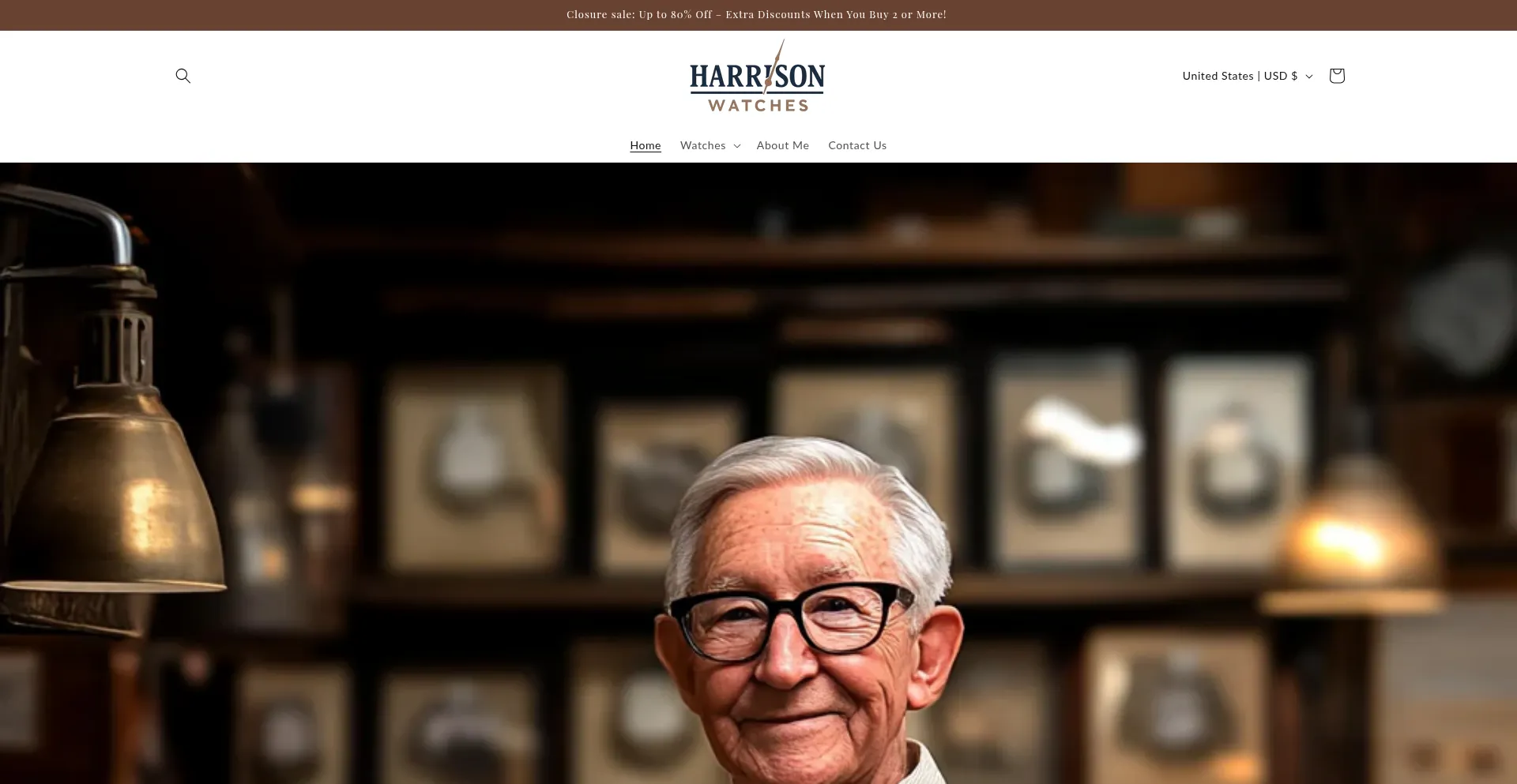 Website screenshot of Harrisonwatches.co