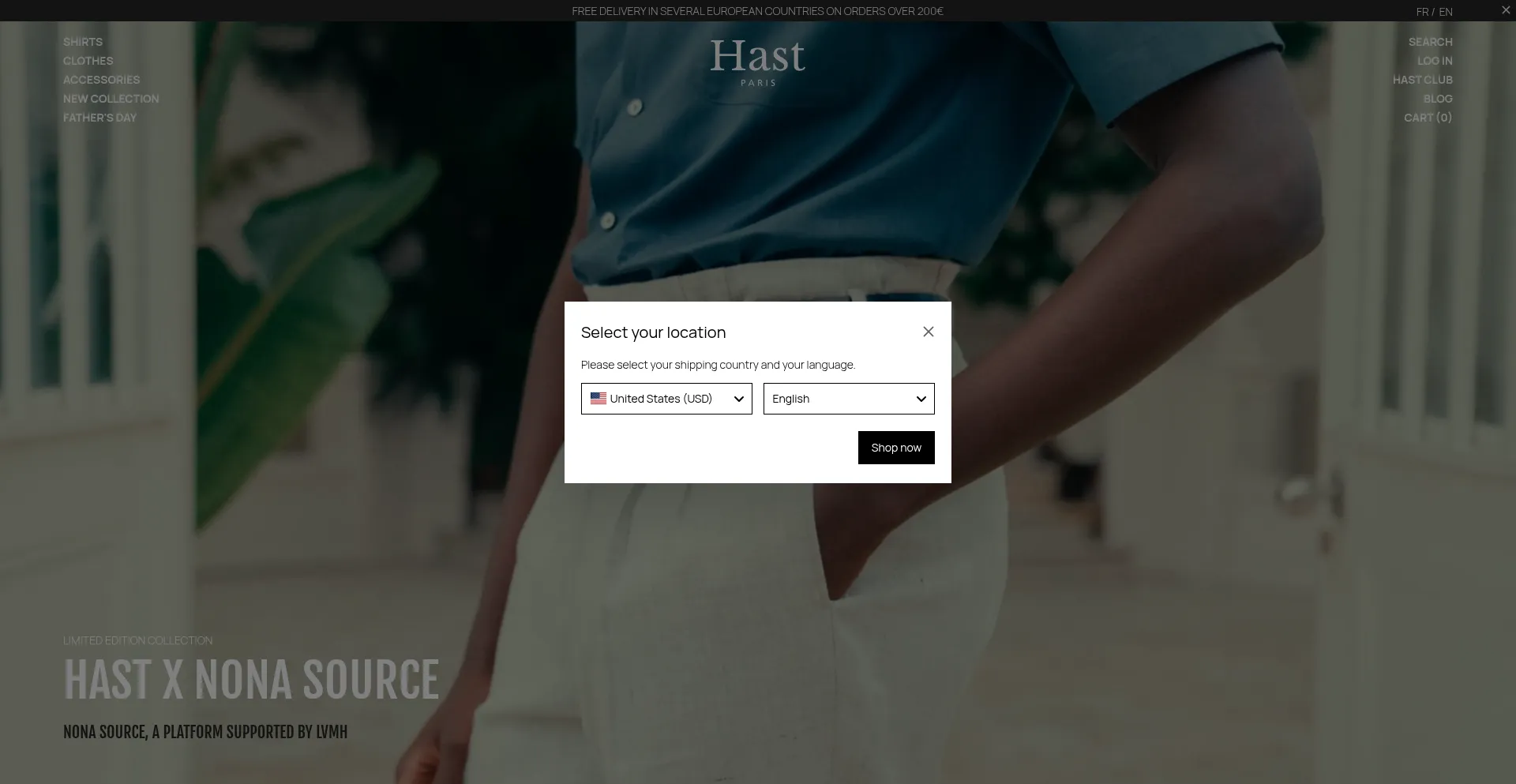 Website screenshot of Hastparis.com