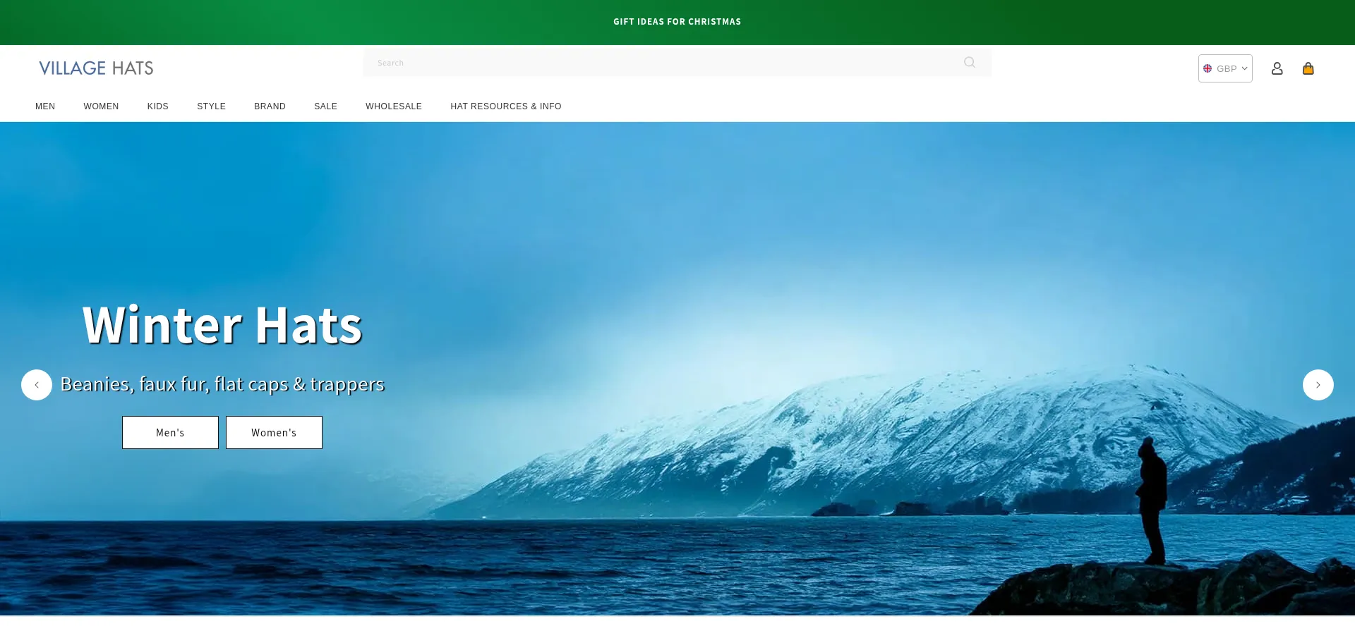 Website screenshot of Hatsandcaps.co.uk