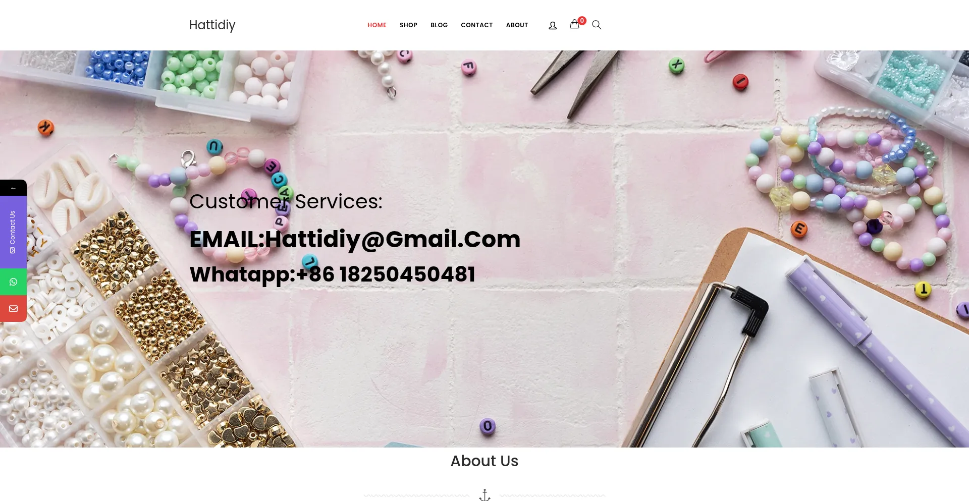 Website screenshot of Hattidiy.shop