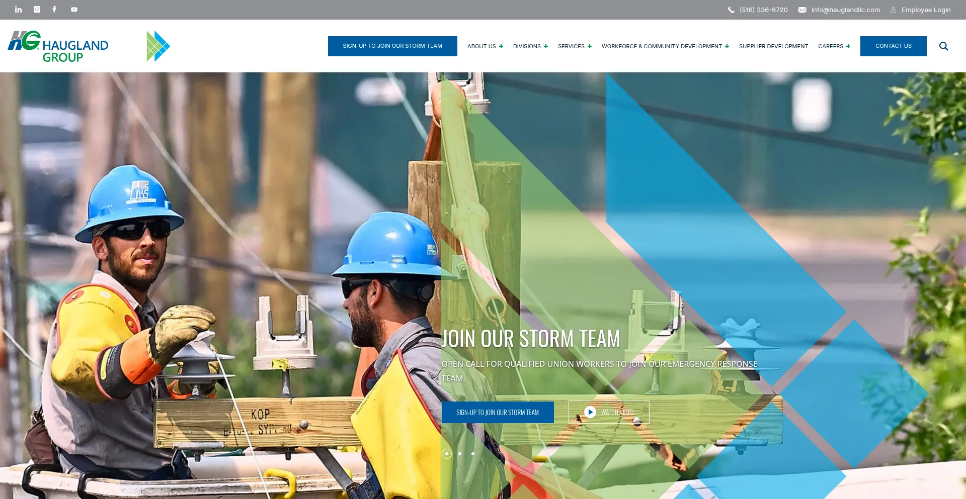 Website screenshot of Hauglandgroup.us