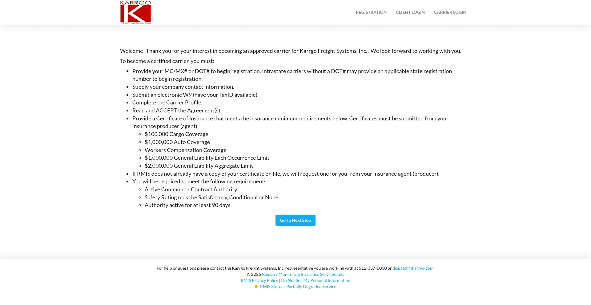 Haul4karrgo.rmissecure.com Screenshot