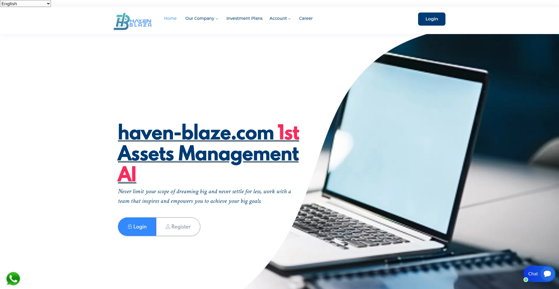 Website screenshot of Haven-blaze.com