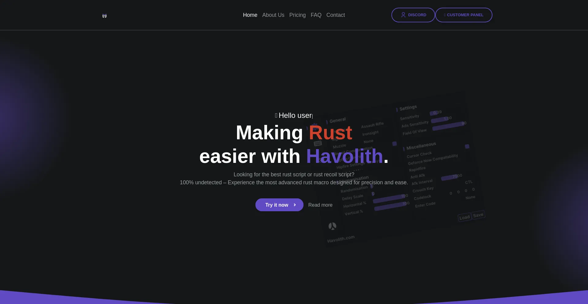 Website screenshot of Havolith.com