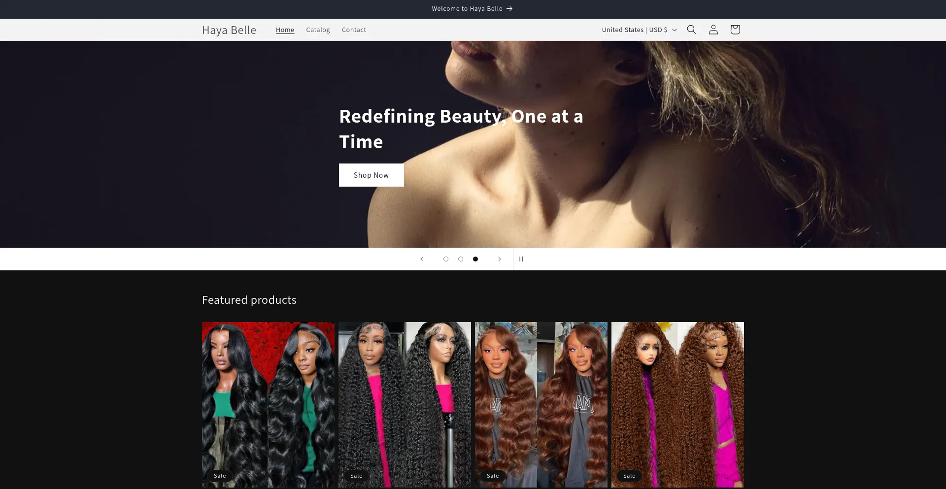 Website screenshot of Hayabelle.com