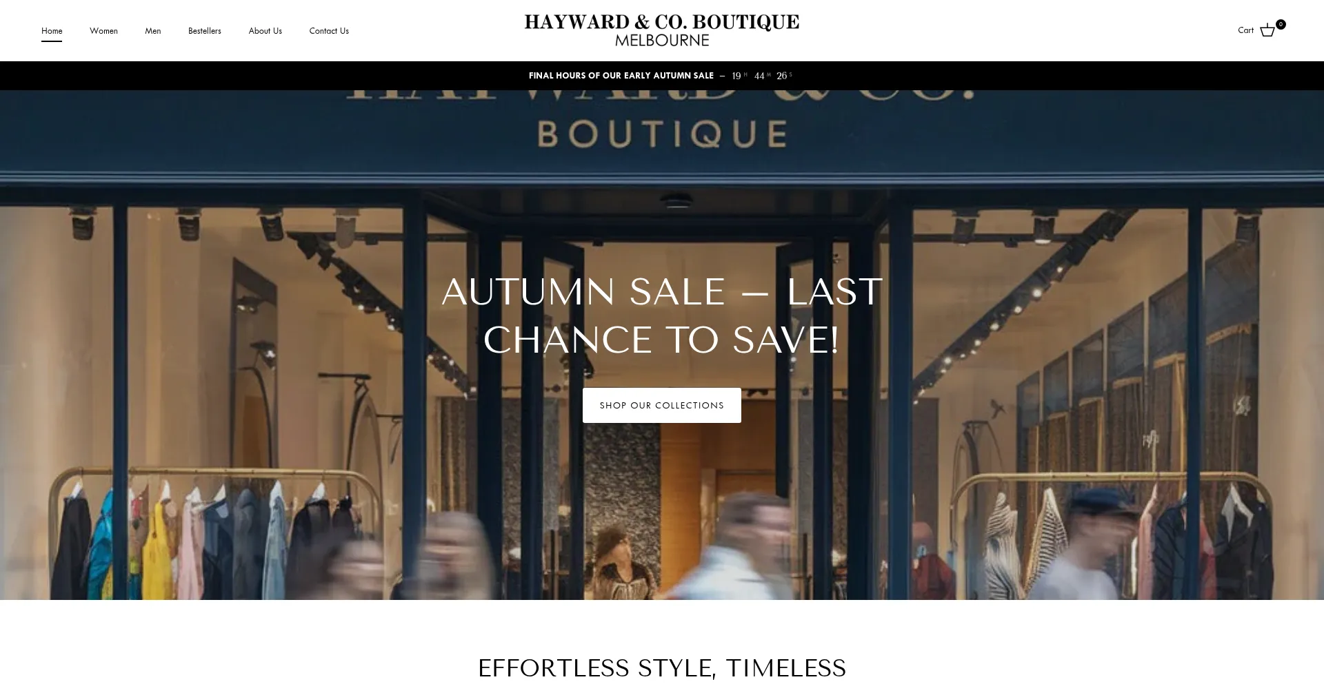 Website screenshot of Haywardco-boutique.com