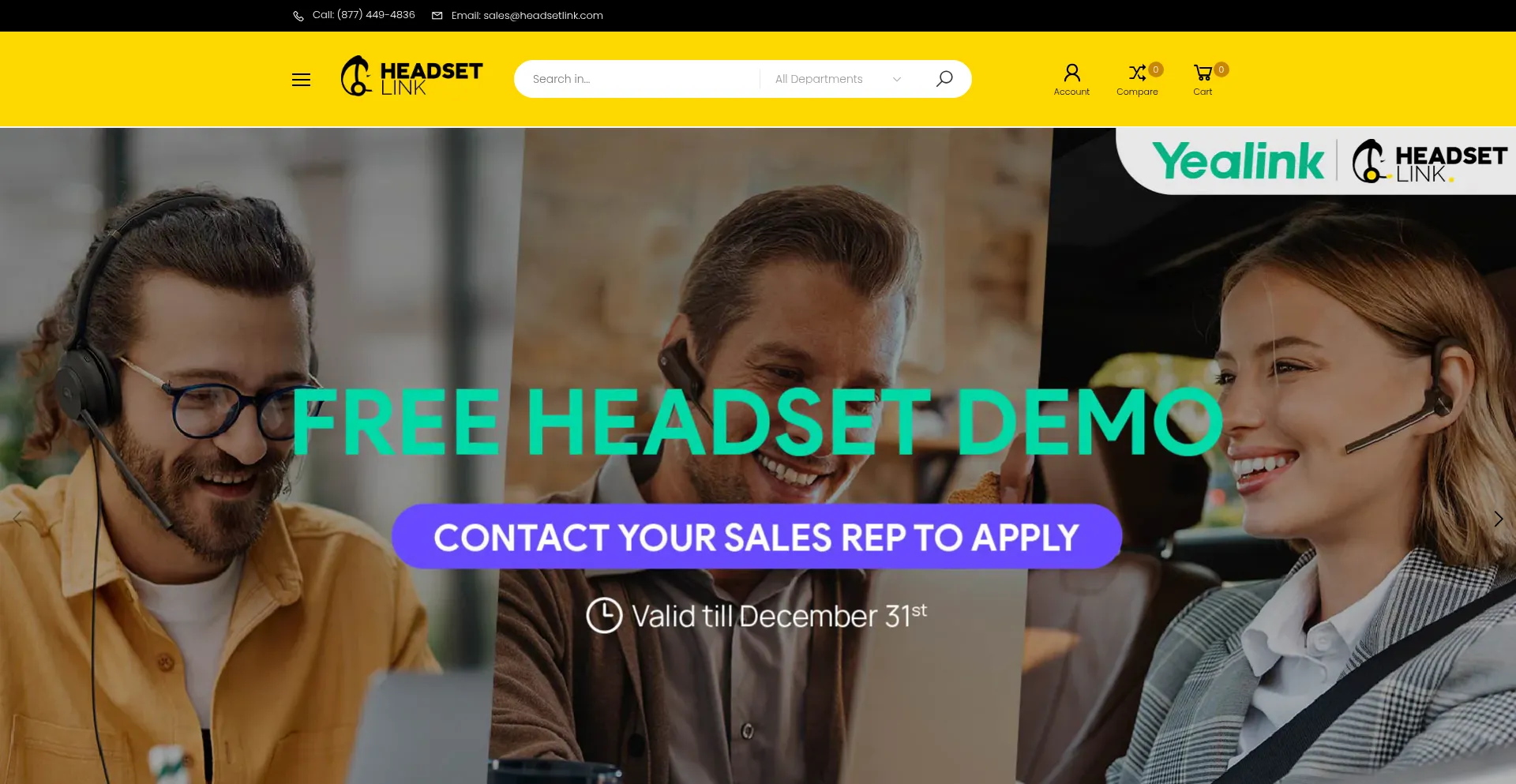 Headsetlink.com Screenshot