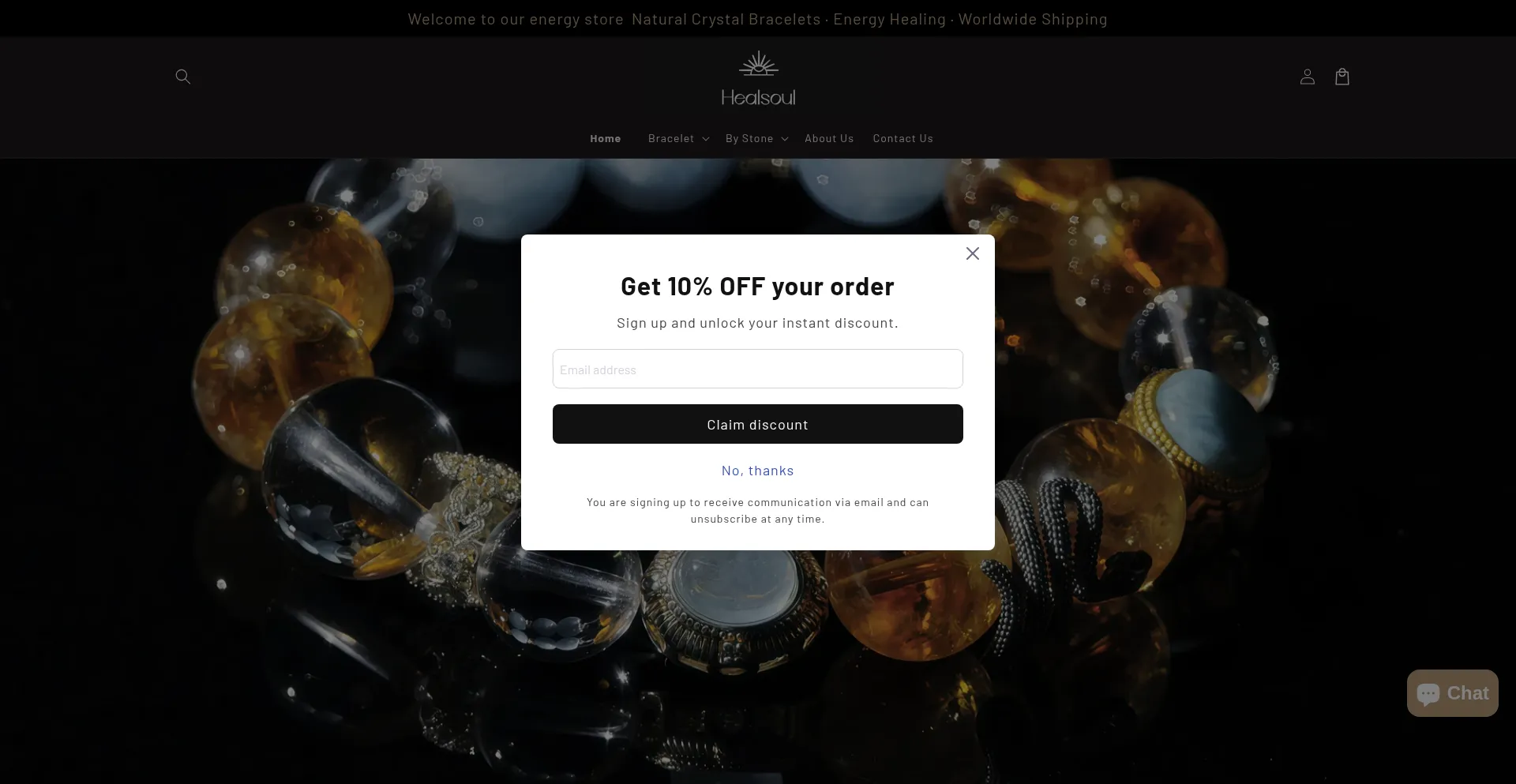 Website screenshot of Healsoulcrystal.com