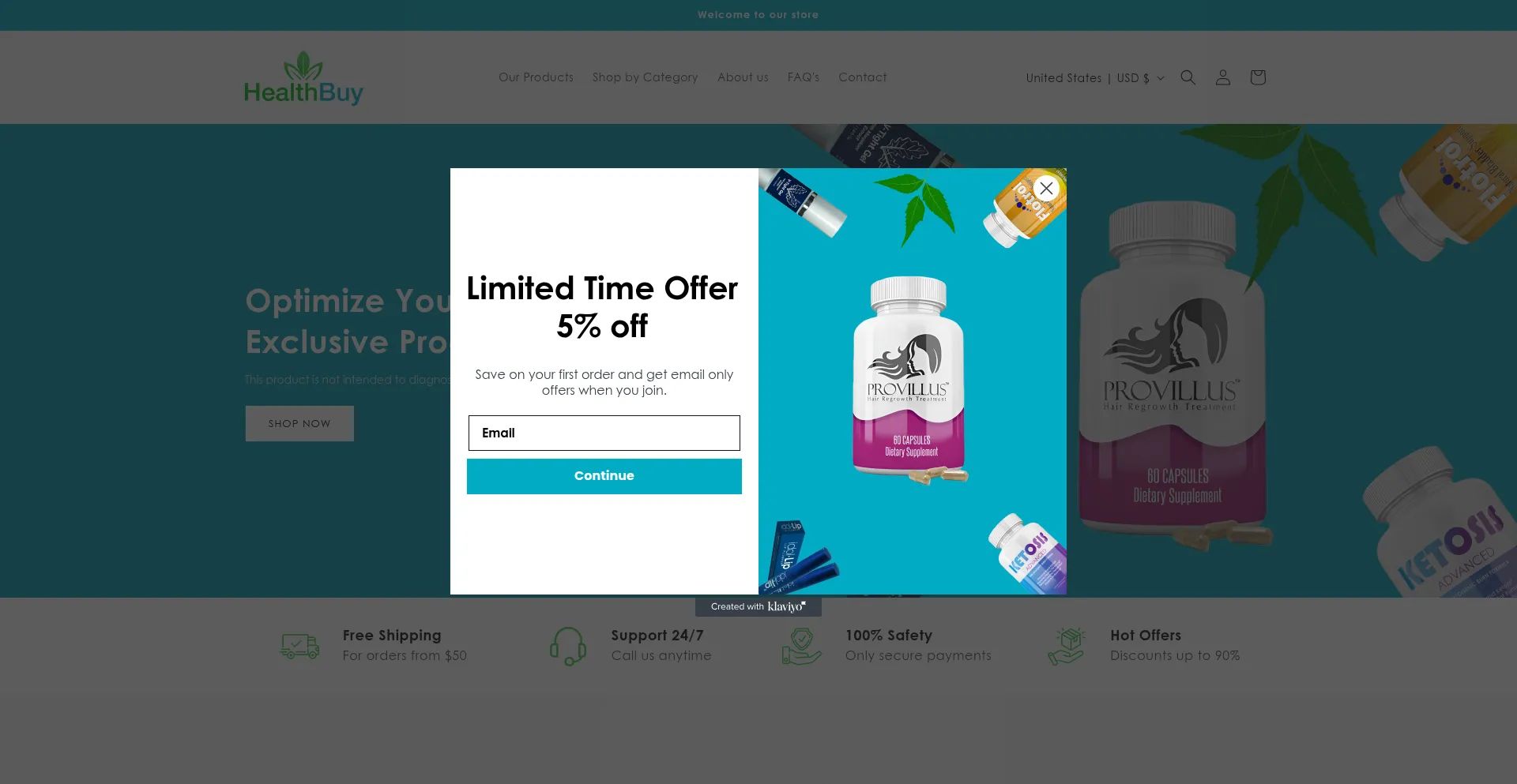 Website screenshot of Healthbuy.com