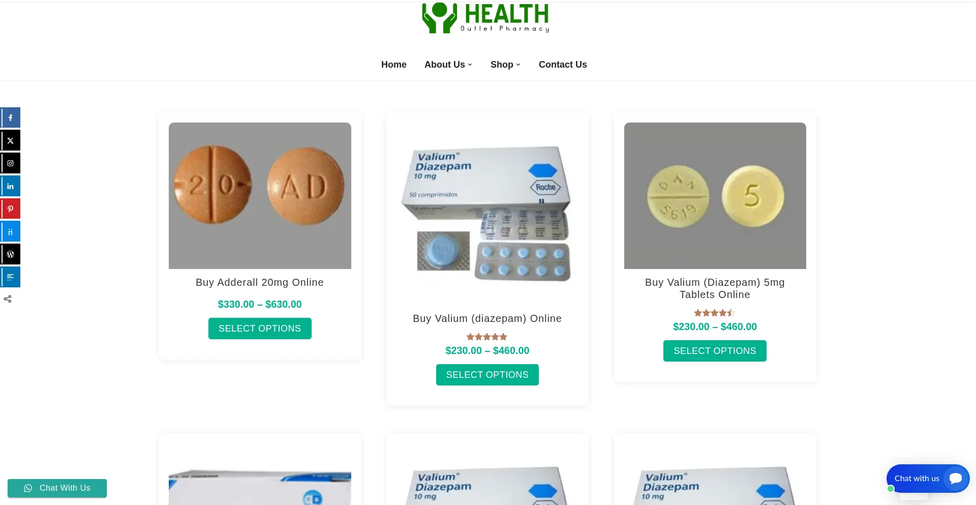 Website screenshot of Healthoutletcenter.com