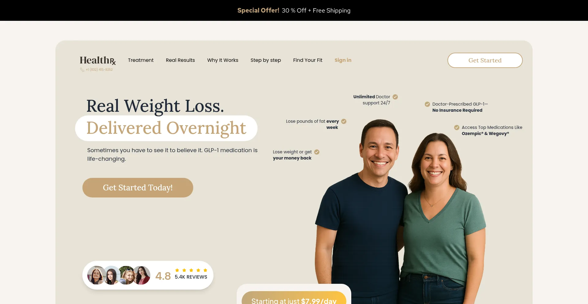 Website screenshot of Healthrx.online