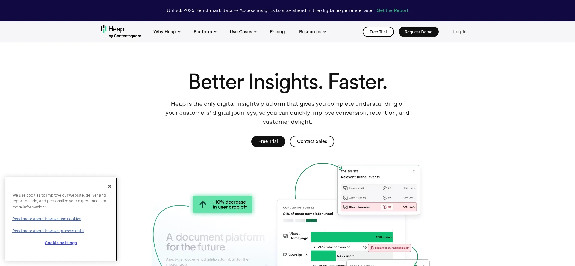 Website screenshot of Heap.io
