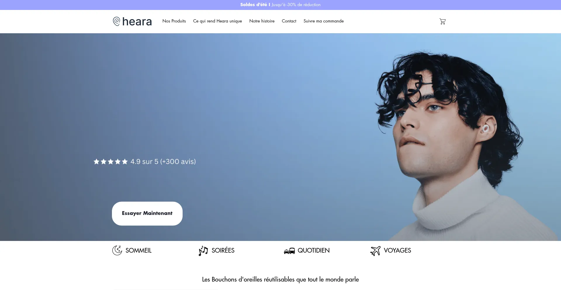 Website screenshot of Heara.fr