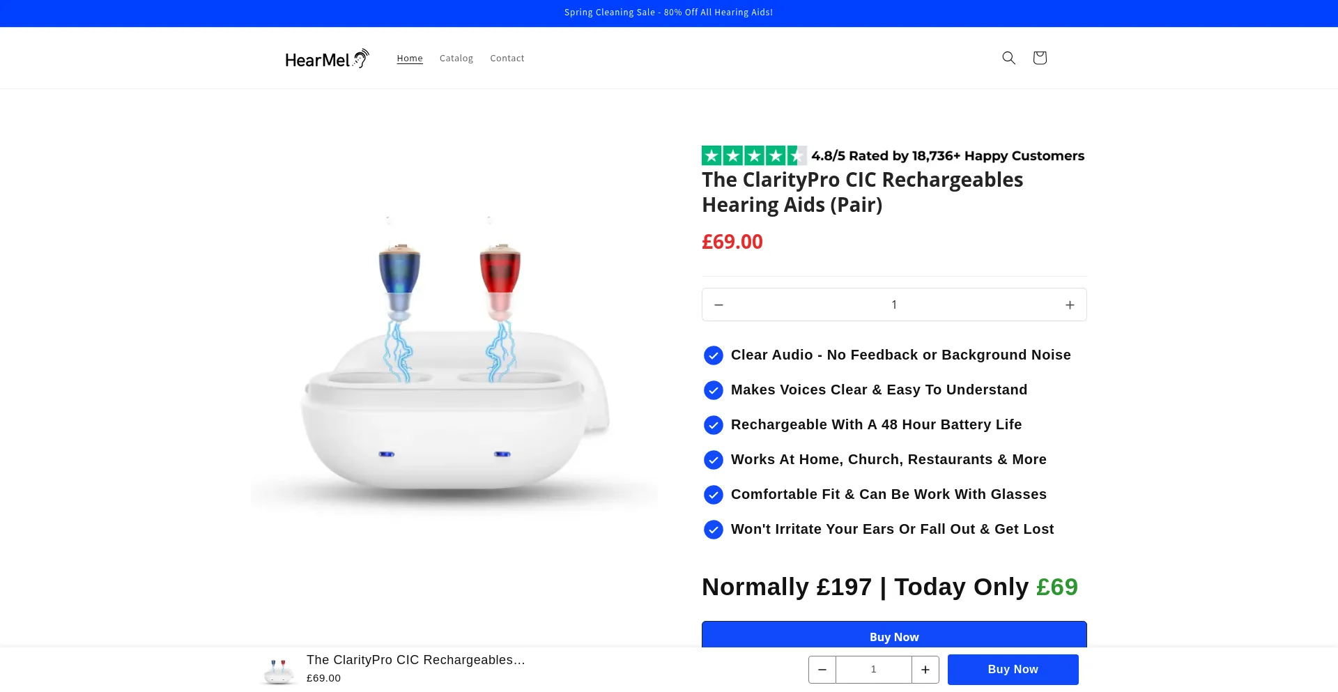 Website screenshot of Hearmel.co.uk