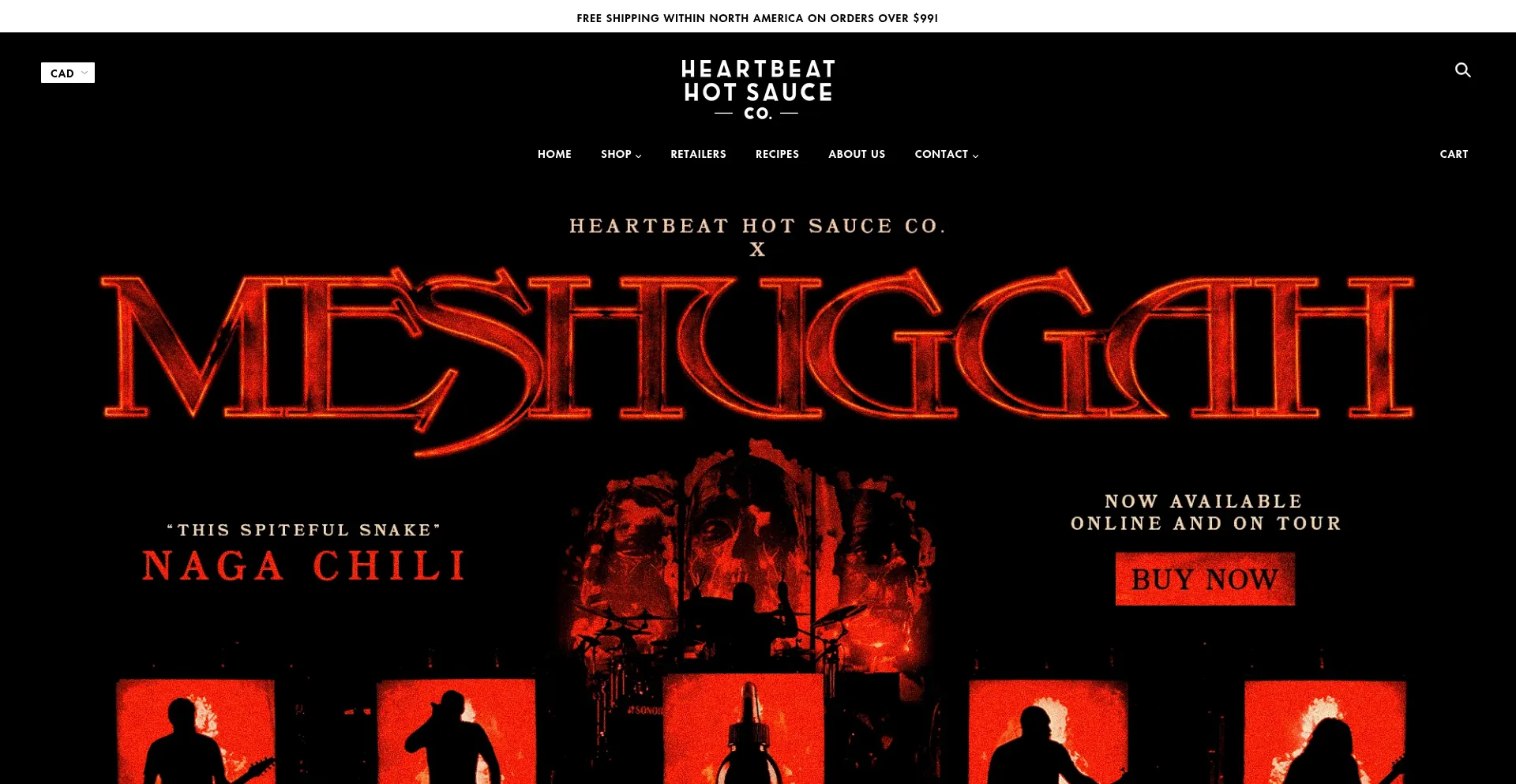 Website screenshot of Heartbeathotsauce.com