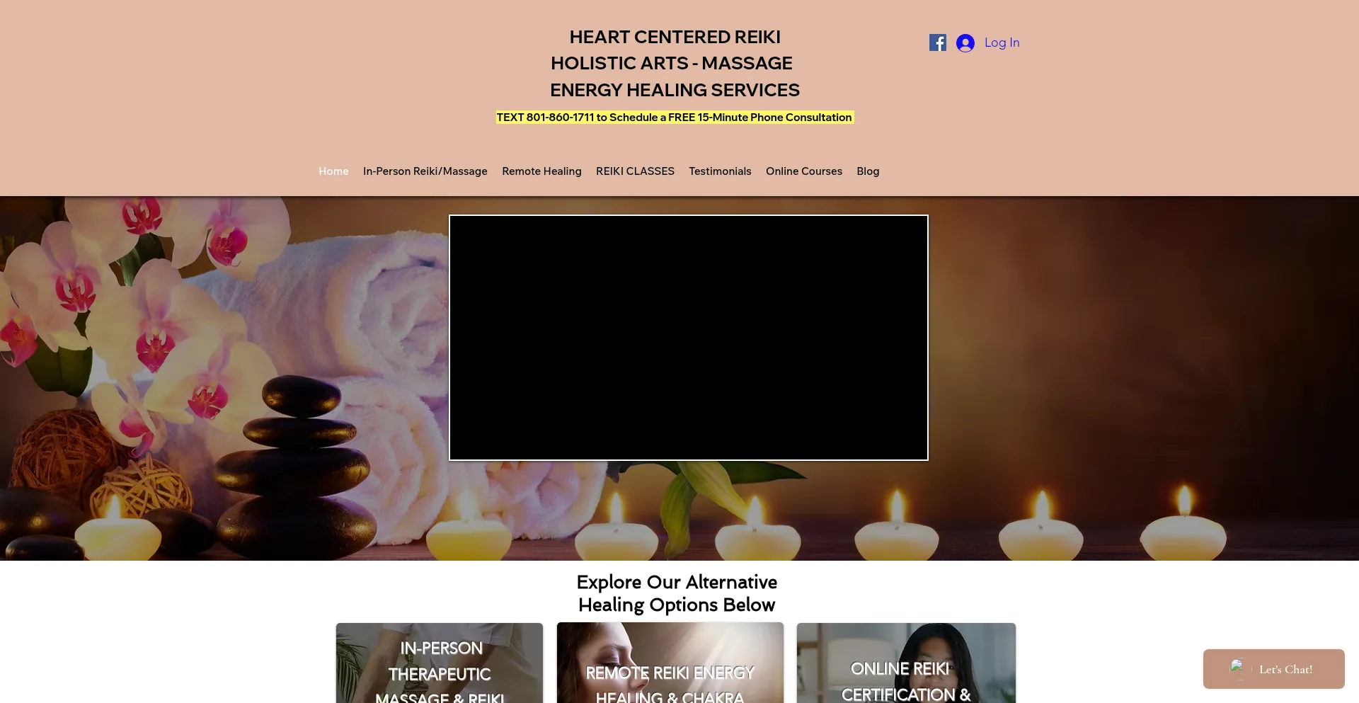 Website screenshot of Heartcenteredreiki.org