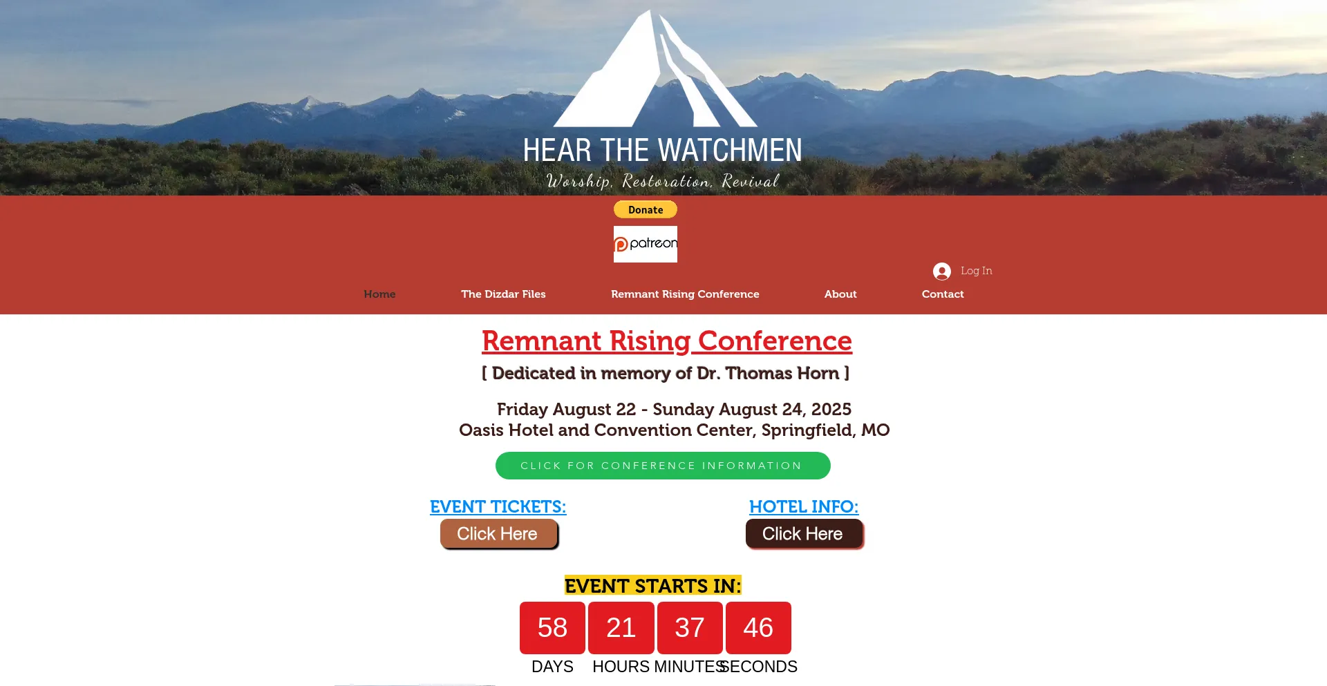 Website screenshot of Hearthewatchmen.com