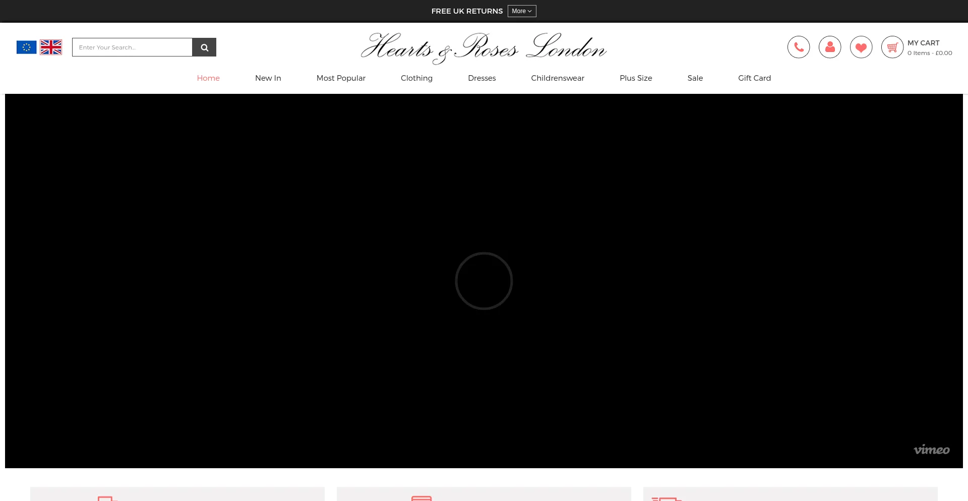 Website screenshot of Heartsandroseslondon.com