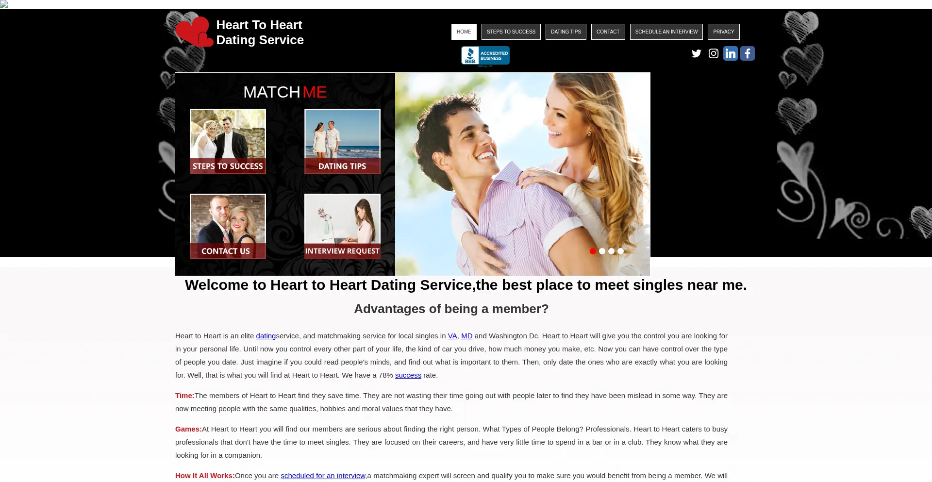Hearttoheartdatingservice.com Screenshot