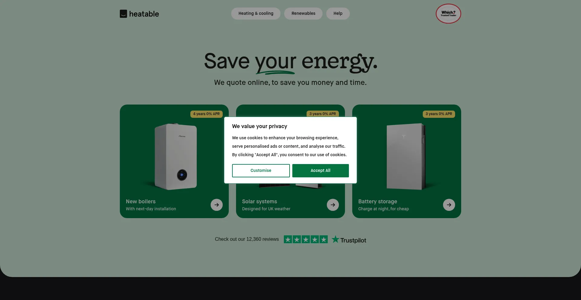 Heatable.co.uk Screenshot