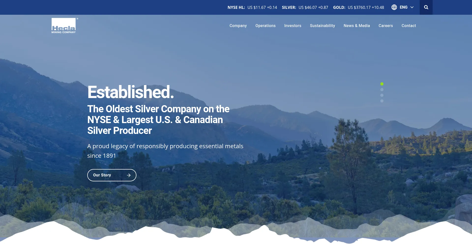 Hecla.com Screenshot