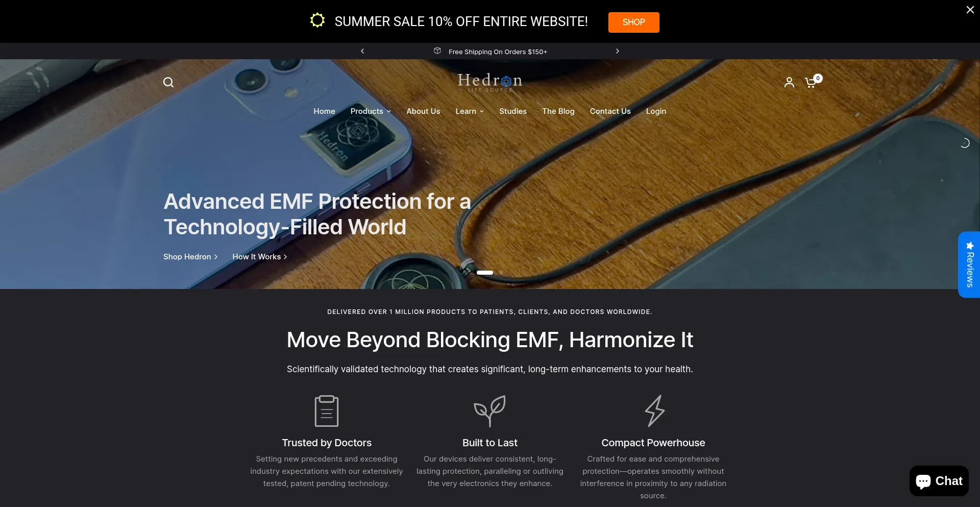 Website screenshot of Hedronemfprotection.com